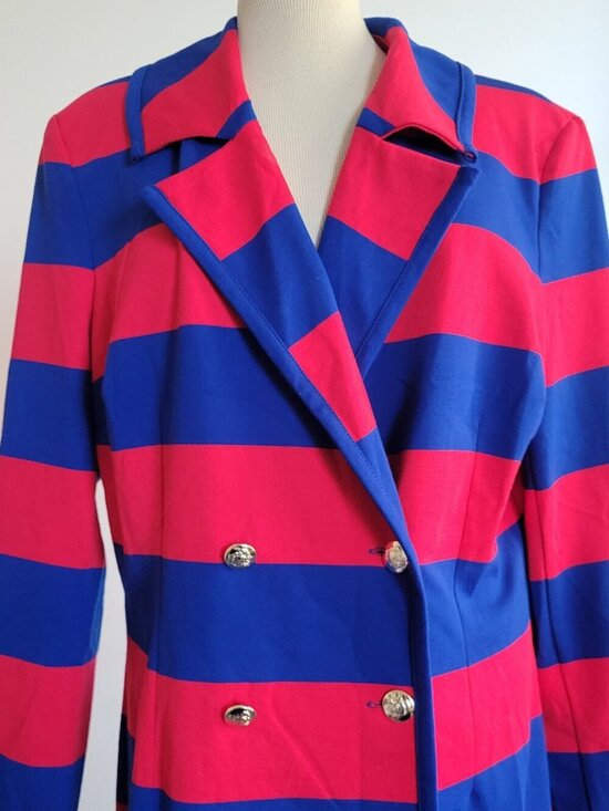 New York & Company Dresses & Skirts - New York & Company Red & Blue Striped Blazer Dress